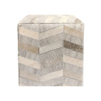 Cowhide Square Pouf // Chevron
