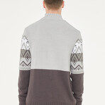 Devon Sweater // Graphite + Gray + White (XS)