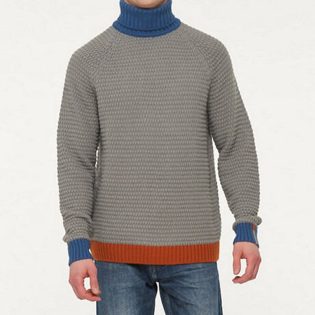 Ulises Sweater // Gray + Blue + Brick (XS)