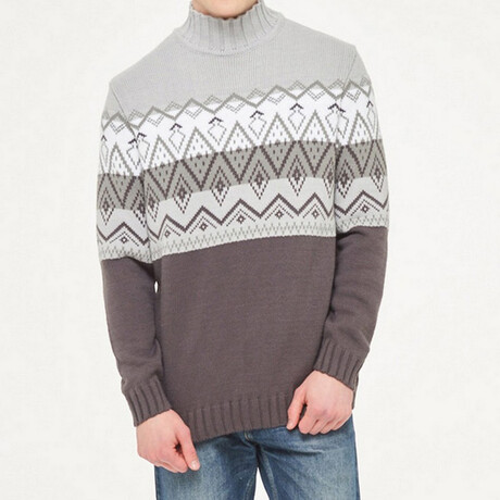 Devon Sweater // Graphite + Gray + White (XS)