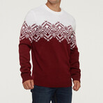 Larry Sweater // Wine Red + White (3XL)