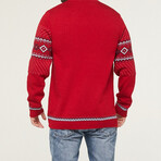 Malcolm Sweater // Red + Print (3XL)