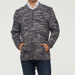 Braiden Cardigan // Navy + Dark Beige + Gray (3XL)