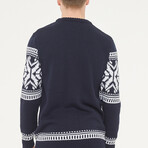 Deon Sweater // Navy + White (2XL)