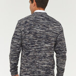 Braiden Cardigan // Navy + Dark Beige + Gray (3XL)