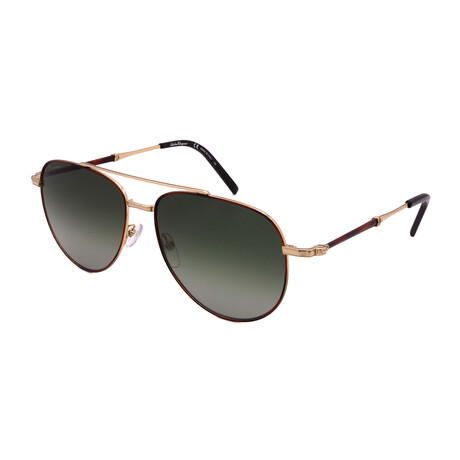 Salvatore Ferragamo Men's SF226S-723 Aviator Sunglasses // Tortoise + Gold