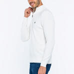 Half-Zip Guernsey Style Sweater // White (L)