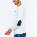 V-Neck Guernsey Style Sweater // White (XL)