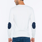 V-Neck Guernsey Style Sweater // White (XL)