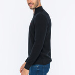 Half-Zip Guernsey Style Sweater // Black (M)