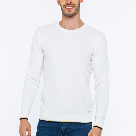 Crewneck Solid Sweater // White (S)