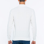 Half-Zip Guernsey Style Sweater // White (L)