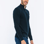 Half-Zip Guernsey Style Sweater // Navy (3XL)