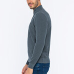 Half-Zip Guernsey Style Sweater // Anthracite (M)
