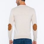 V-Neck Guernsey Style Sweater // Beige (2XL)