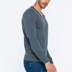 V-Neck Guernsey Style Sweater // Anthracite (L)