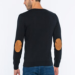 V-Neck Guernsey Style Sweater // Black (S)