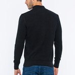 Half-Zip Guernsey Style Sweater // Black (M)
