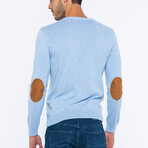 V-Neck Guernsey Style Sweater // Light Blue (S)