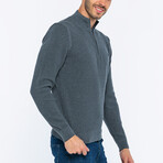 Half-Zip Guernsey Style Sweater // Anthracite (M)