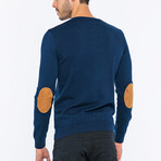 V-Neck Guernsey Style Sweater // Navy (S)