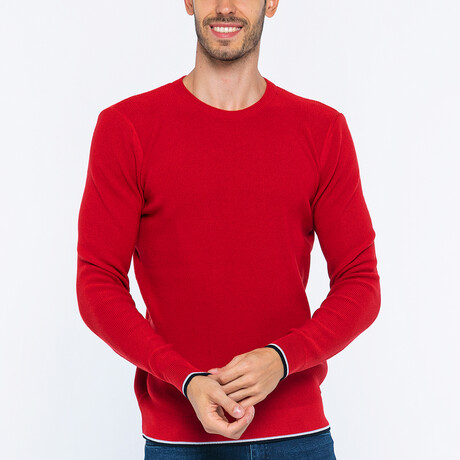 Crewneck Solid Sweater // Red (S)