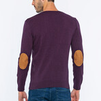 V-Neck Guernsey Style Sweater // Purple (S)