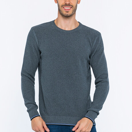 Crewneck Solid Sweater // Gray (S)