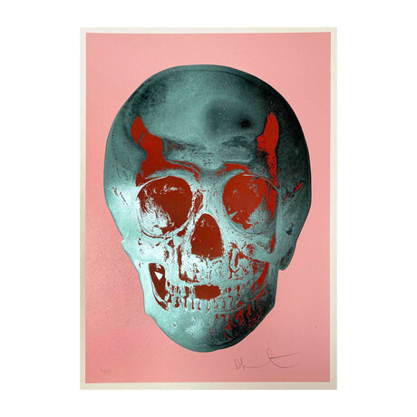 Damien Hirst //  Till Death Do Us Part - Candy Floss, Pink Racing Green Pigment Red Pop Skull // 2012