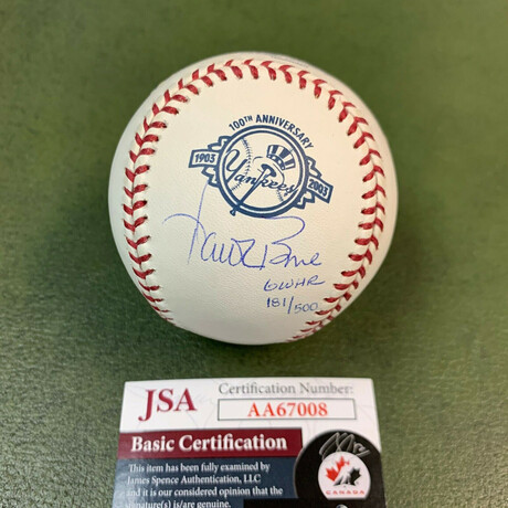 Aaron Boone Baseball // Signed Baseball