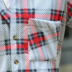 Checkered Fleece Shirt // Red (M)
