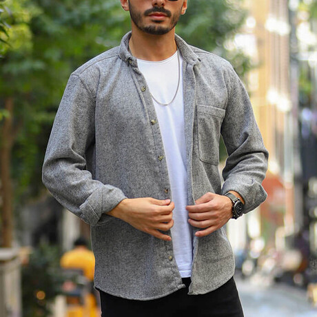 Button-Down Shirt // Light Gray (S)