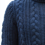 Turtle Neck Sweater // Blue (M)