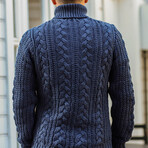 Turtle Neck Sweater // Blue (L)