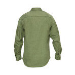 Buffalo Button Down Flannel Shirt // Olive (Medium)