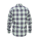 Buffalo Plaid Button Down Flannel Shirt // Light Green + Gray (3X-Large)