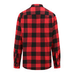 Buffalo Plaid Button Down Flannel Shirt // Black + Red (Small)