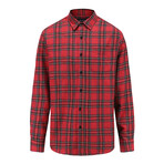 Buffalo Plaid Button Down Flannel Shirt // Red + Tartan (Small)