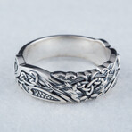 Norse Ornament Ring // Silver (9.5)