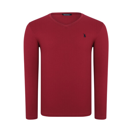 V-Neck Sweatshirt // Burgundy (S)