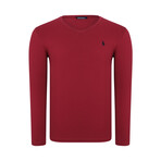 V-Neck Sweatshirt // Burgundy (S)