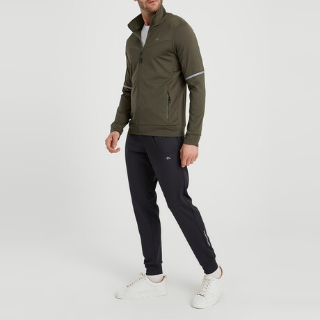 Clinton 2 Piece Set // Jacket + Pants // Olive Green + Black (S)