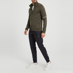 Clinton 2 Piece Set // Jacket + Pants // Olive Green + Black (L)