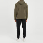 Clay 2 Piece Set // Jacket + Pants // Olive Green + Black (2XL)