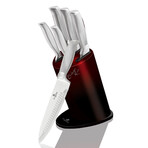 5 Piece Knife Set + Stainless Steel Stand // Kikoza Collection // Noir Burgundy