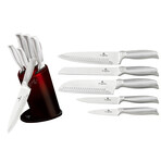 5 Piece Knife Set + Stainless Steel Stand // Kikoza Collection // Noir Burgundy