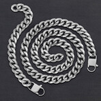 Polished Stainless Steel Curb Chain Set // Bracelet + Necklace Set // 8.5" + 28"
