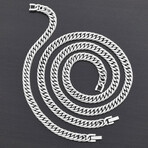 Polished Stainless Steel Curb Chain Set // Bracelet + Necklace Set // 8.25" + 24"