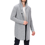 Longline Two-Button Cardigan // Gray (S)