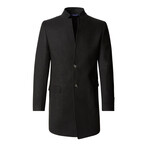 Fitted 2-Button Pea Coat // Black (M)